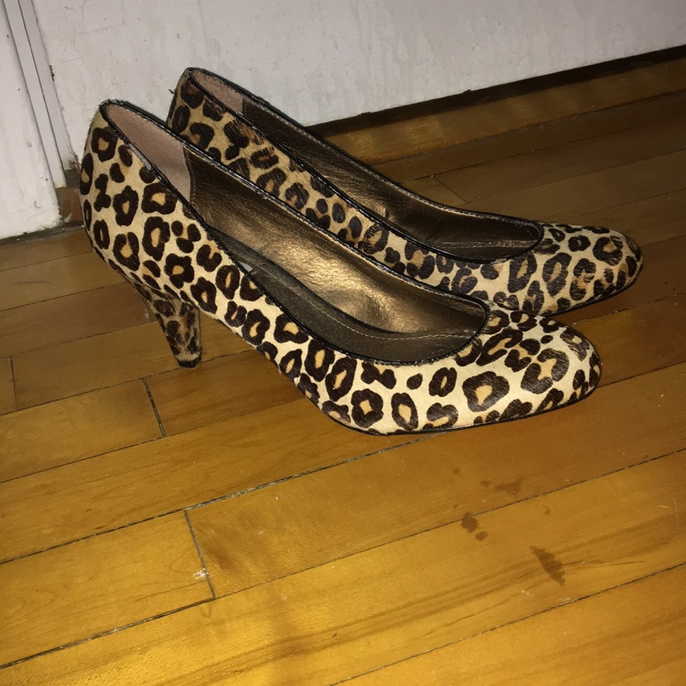 Steve Madden leopard print horse hair heels